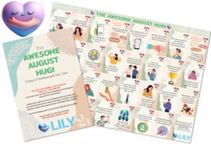 Awesome August Hug booklet - 31 days of Wellbeing and Self-Care from Project Lily